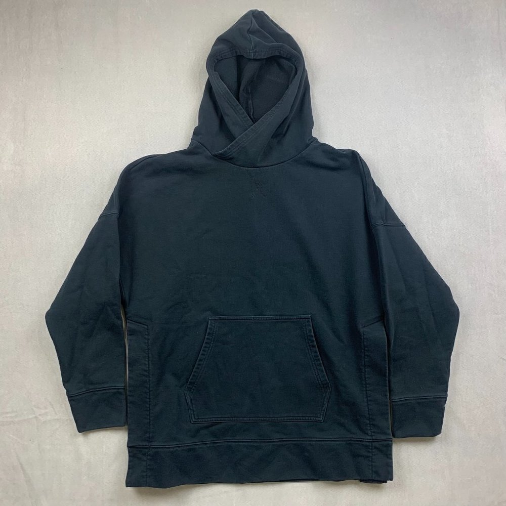 Fabletics Mens Sweater Large Black Hoodie Long Sleeve Split Hem Athletic Workout